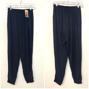 Urban Outfitters BDG Black Joggers Gold Studs S